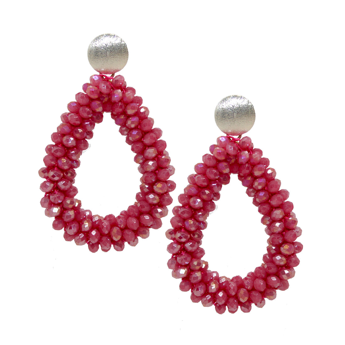 Glitzertropfen Rose Red Ohrring