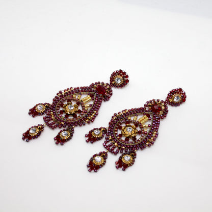 Moonlight exclusive Burgundy Ohrring handgefertigt