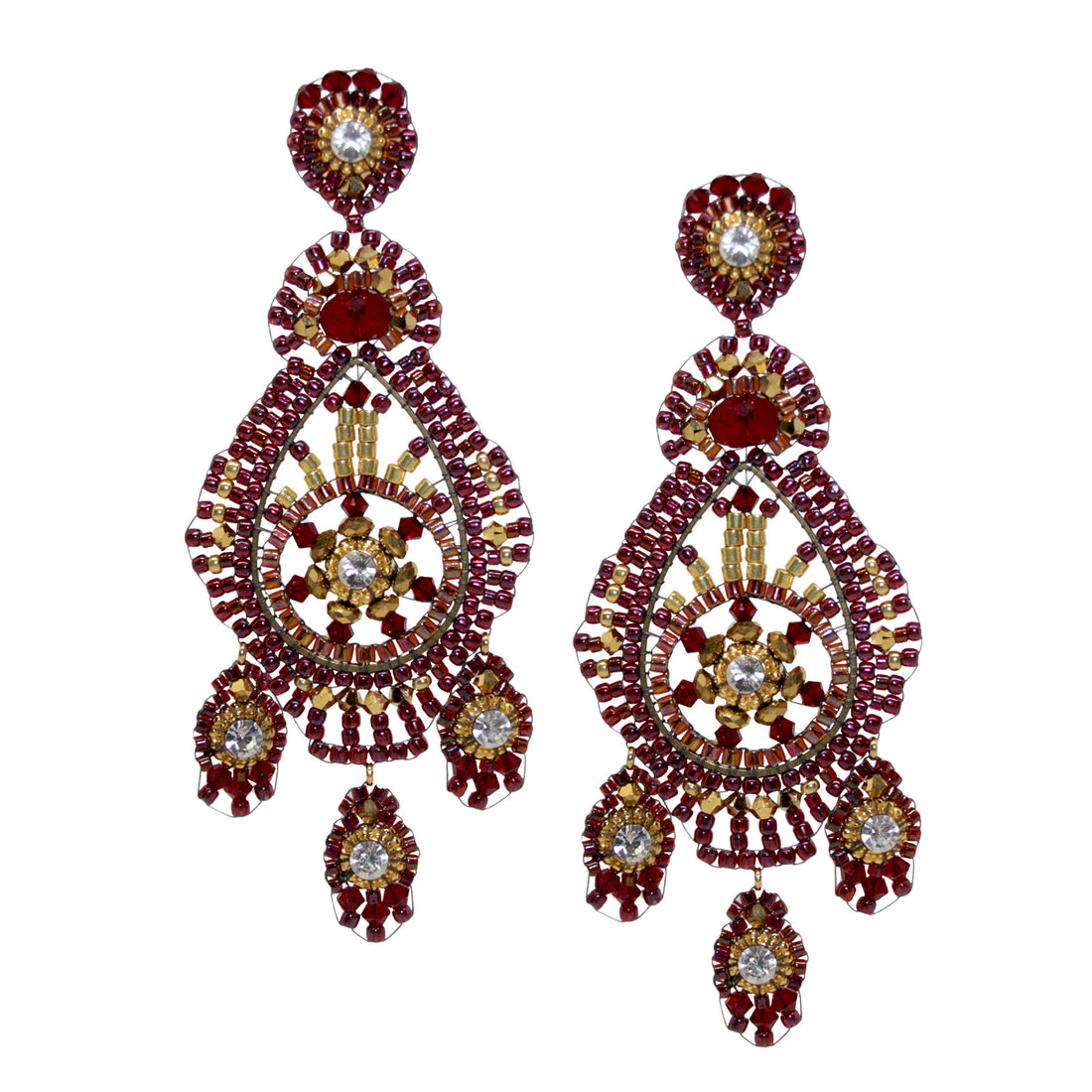 Moonlight exclusive Burgundy Ohrring handgefertigt