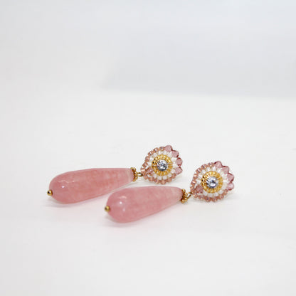 Pink Quarz Drop handgefertigt in Österreich