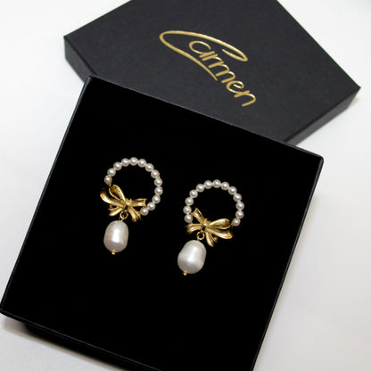 Ribbon Pearl Ohrring