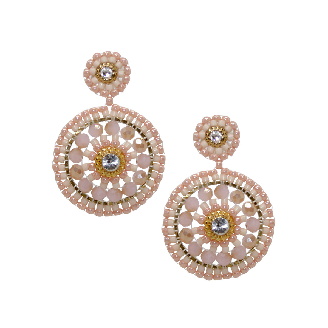 Roundup Girl Peach gold Ohrring handgefertigt in Österreich