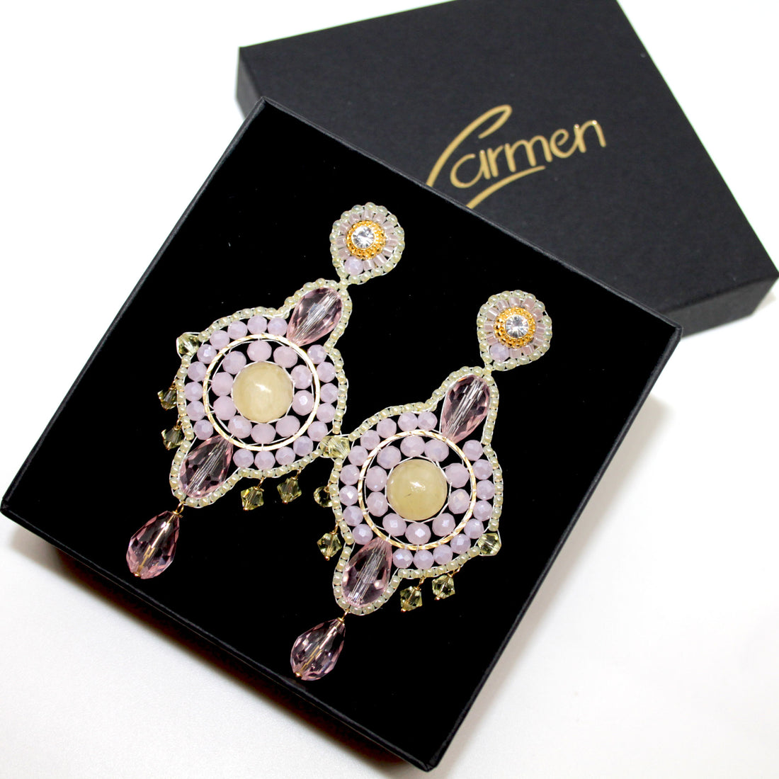 Yellow Rose Butterfly Ohrring handgefertigt in Österreich